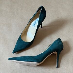 SOLD Jimmy Choo Teal Suede Heels 44EU